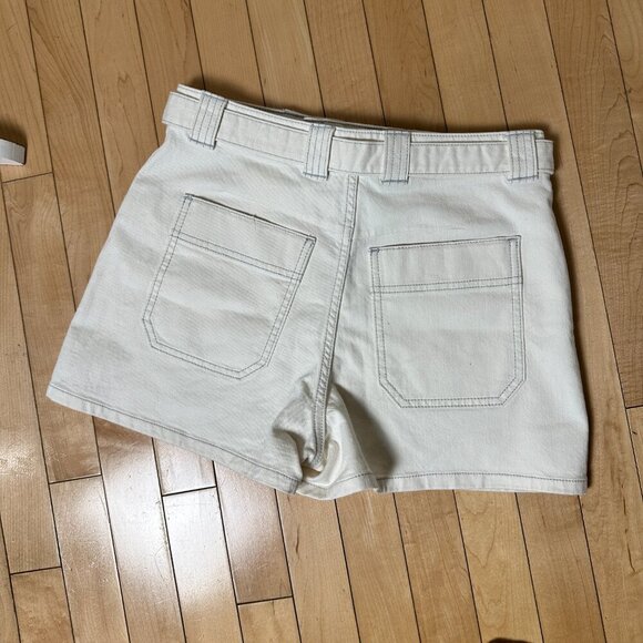 NWT Denim Jean Shorts Jorts White Cream Color Size 27 - Picture 4 of 8